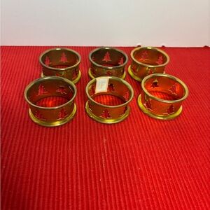 Brass Christmas Tree Napkin Rings